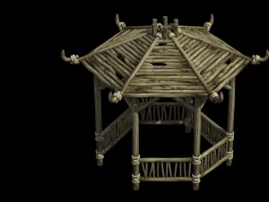 cangwu mountain tribe - hexagonal pavilion 3D Model