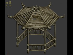 cangwu mountain tribe - hexagonal pavilion 3D Model