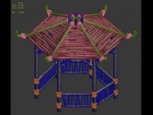 cangwu mountain tribe - hexagonal pavilion 3D Model