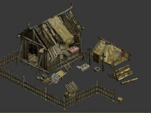 cangwu mountain tribe - grocery store 3D Model