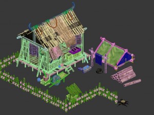 cangwu mountain tribe - grocery store 3D 모델