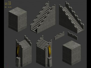 city gate - wall - accessories Modèle 3D