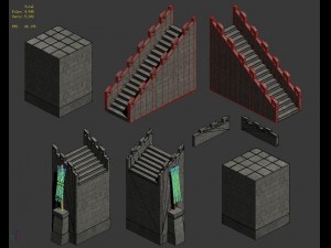 city gate - wall - accessories Modèle 3D