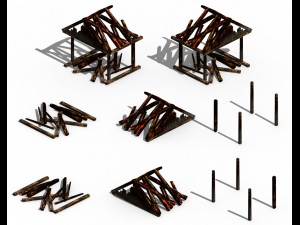 burned - house 3D Model