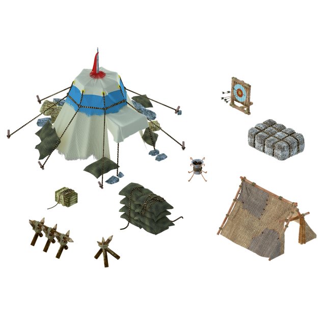official sentinel - tent - accessories 01 3D Model .c4d .max .obj .3ds .fbx .stl .blend 