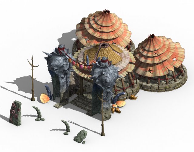 conch architecture 01 Model 3D .c4d .max .obj .3ds .fbx .stl .blend 