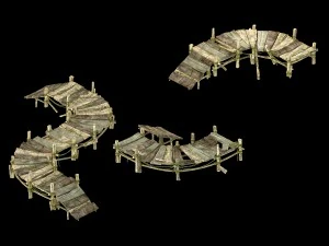 lake - wooden bridge 3D Model