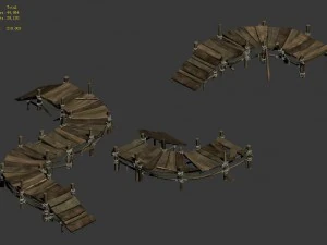 lake - wooden bridge 3D Model
