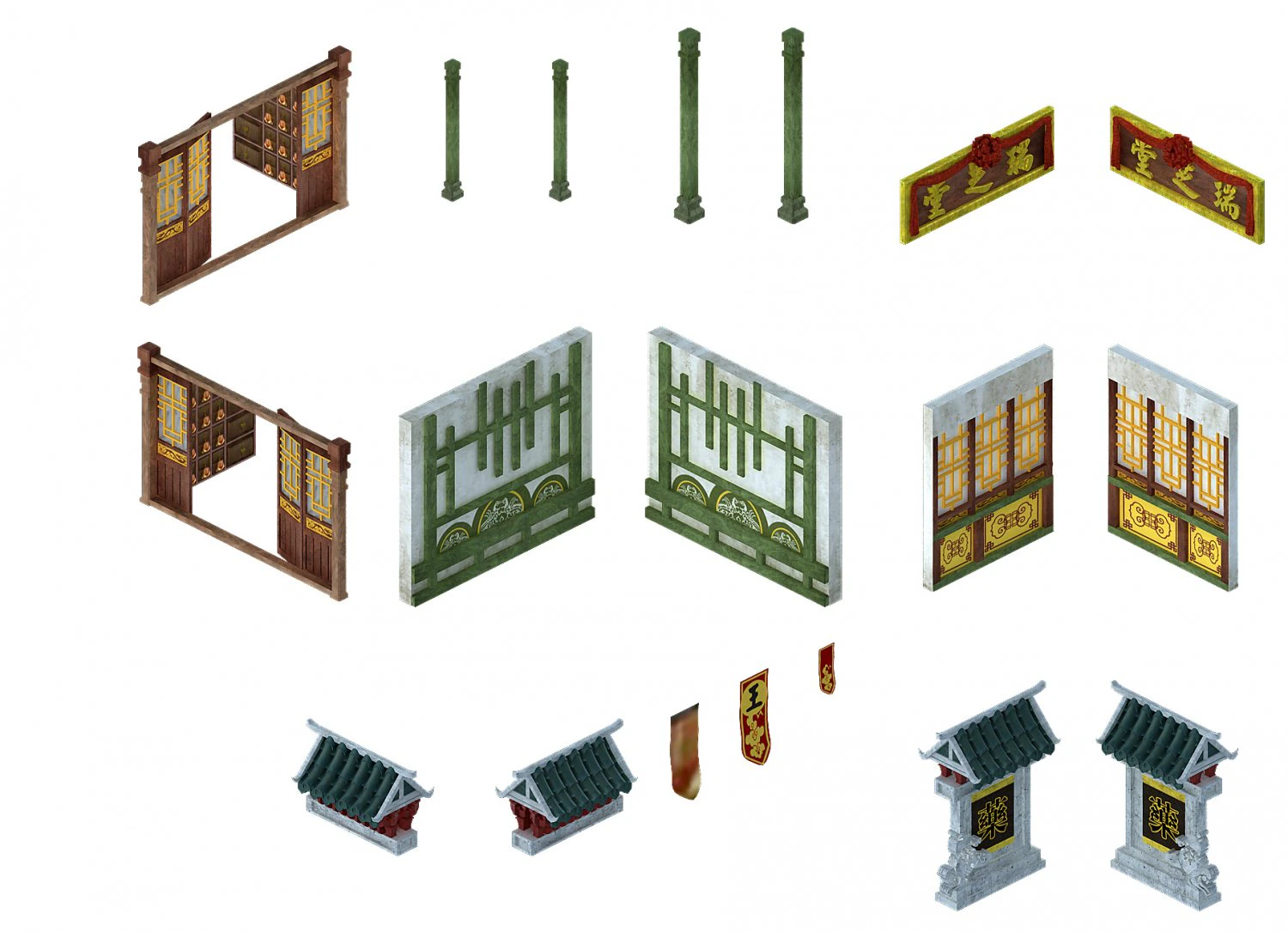 imperial building - pharmacy accessories 3D Model .c4d .max .obj .3ds .fbx .stl .blend 