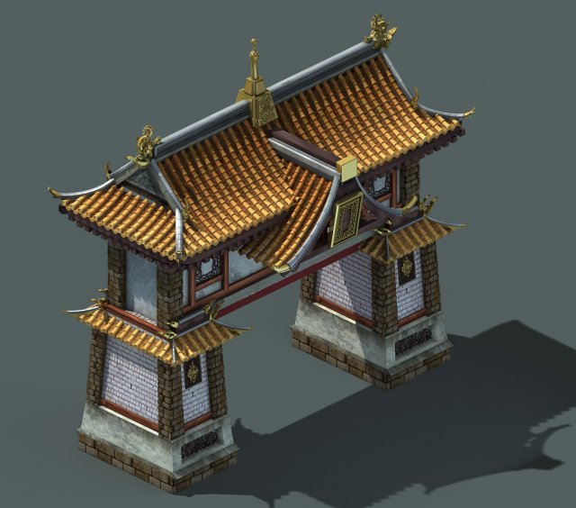 capital city planning - city gate 3D Model .c4d .max .obj .3ds .fbx .stl .blend 