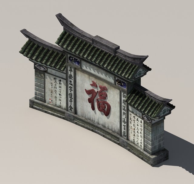 capital city planning - house di according to the wall Model 3D .c4d .max .obj .3ds .fbx .stl .blend 