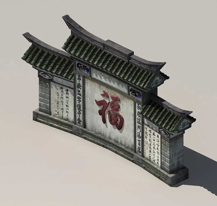 capital city planning - house di according to the wall 3D Model .c4d .max .obj .3ds .fbx .stl .blend 