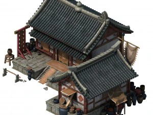 pembangunan kota - toko anggur 04 Model 3D