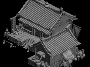 city building - wine stores 04 3D Model