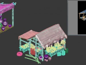 city small store - pork shop 3D Model