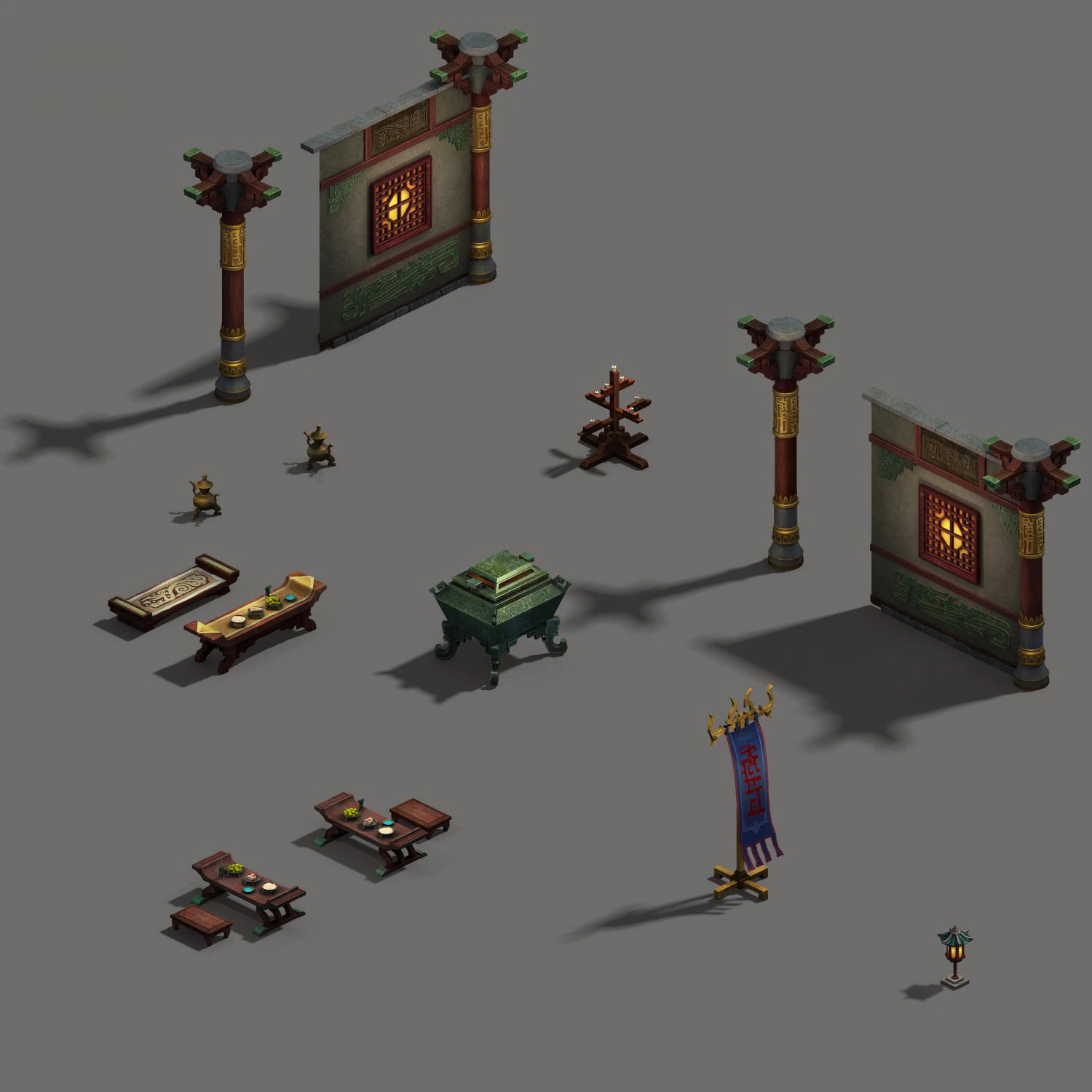 senior gang - interior furniture 01 3D Model .c4d .max .obj .3ds .fbx .stl .blend 