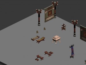 senior gang - interior furniture 01 3D Model