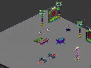 senior gang - interior furniture 01 3D Model