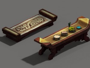 senior gang - interior furniture 01 3D Model