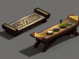 senior gang - interior furniture 01 3D Model