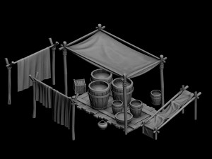 ancient small cloth square 3D-Modell