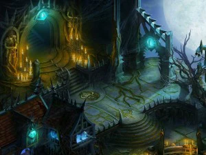 floresta escura - porta da igreja Modelo 3D