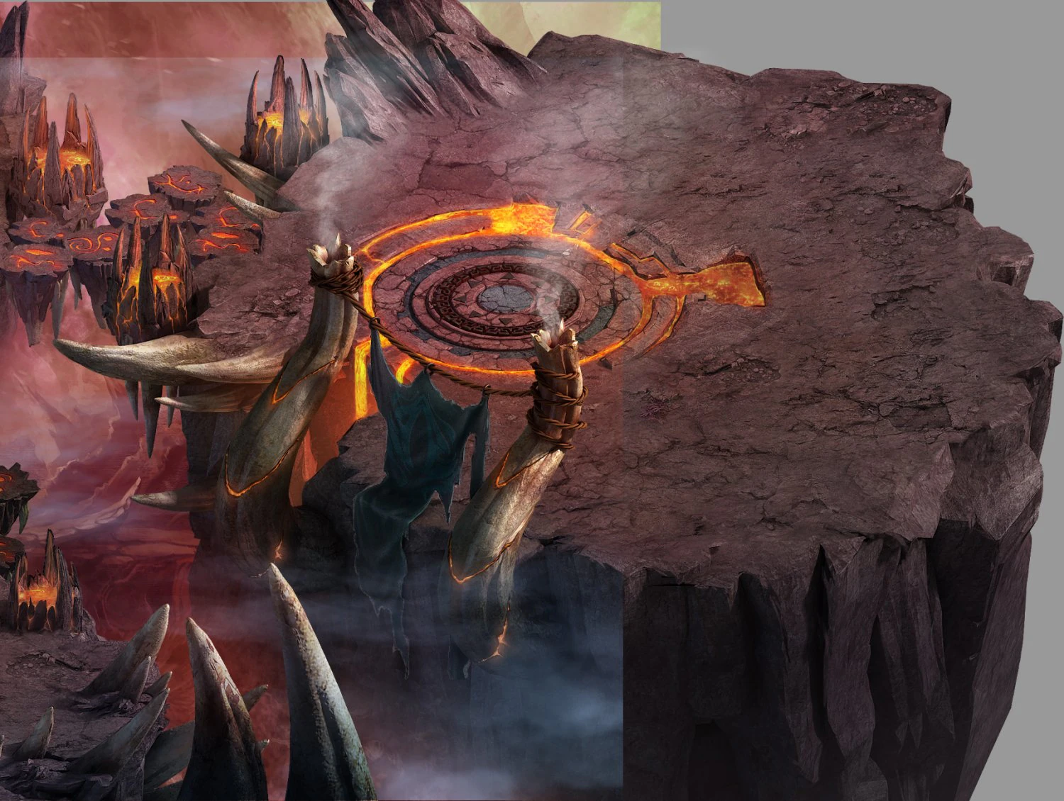flaming cave - mountain right 3D Model .c4d .max .obj .3ds .fbx .stl .blend 