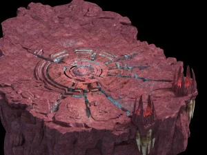 flaming cave - left mountain 3D Model