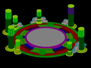 building platform - round city center decoration 3D मॉडल