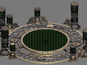 building platform - round city center decoration 3D मॉडल