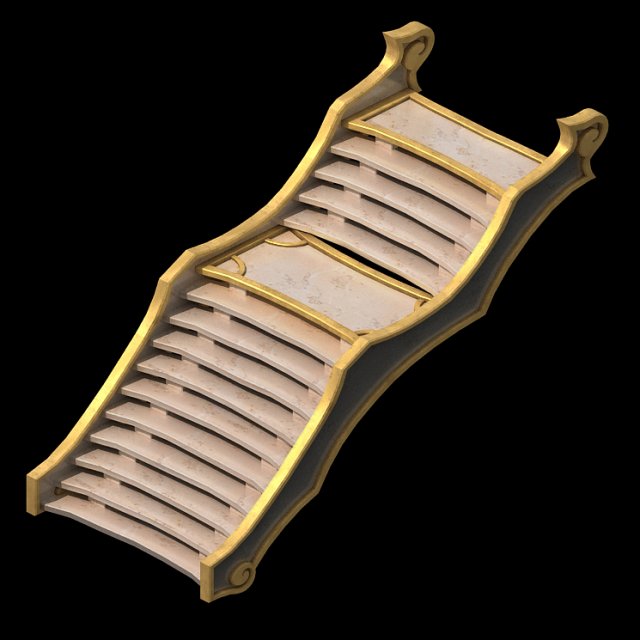 building decoration accessories - stairs 03 3D Model .c4d .max .obj .3ds .fbx .stl .blend 