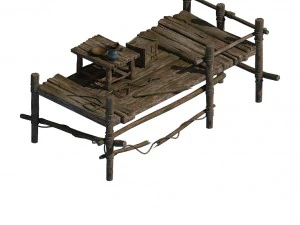 wooden board - small pier 3D Model