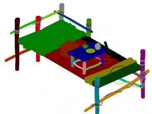 wooden board - small pier 3D Model
