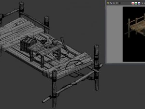 wooden board - small pier 3D Model