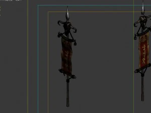 desert gobi - banner flag 01 3D Model
