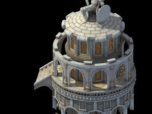 god of the country - white small turret 3D 모델