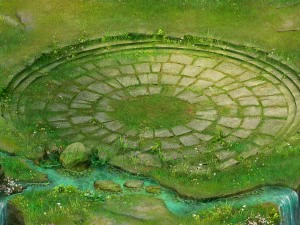 kota peri - patung di bawah cakram Model 3D