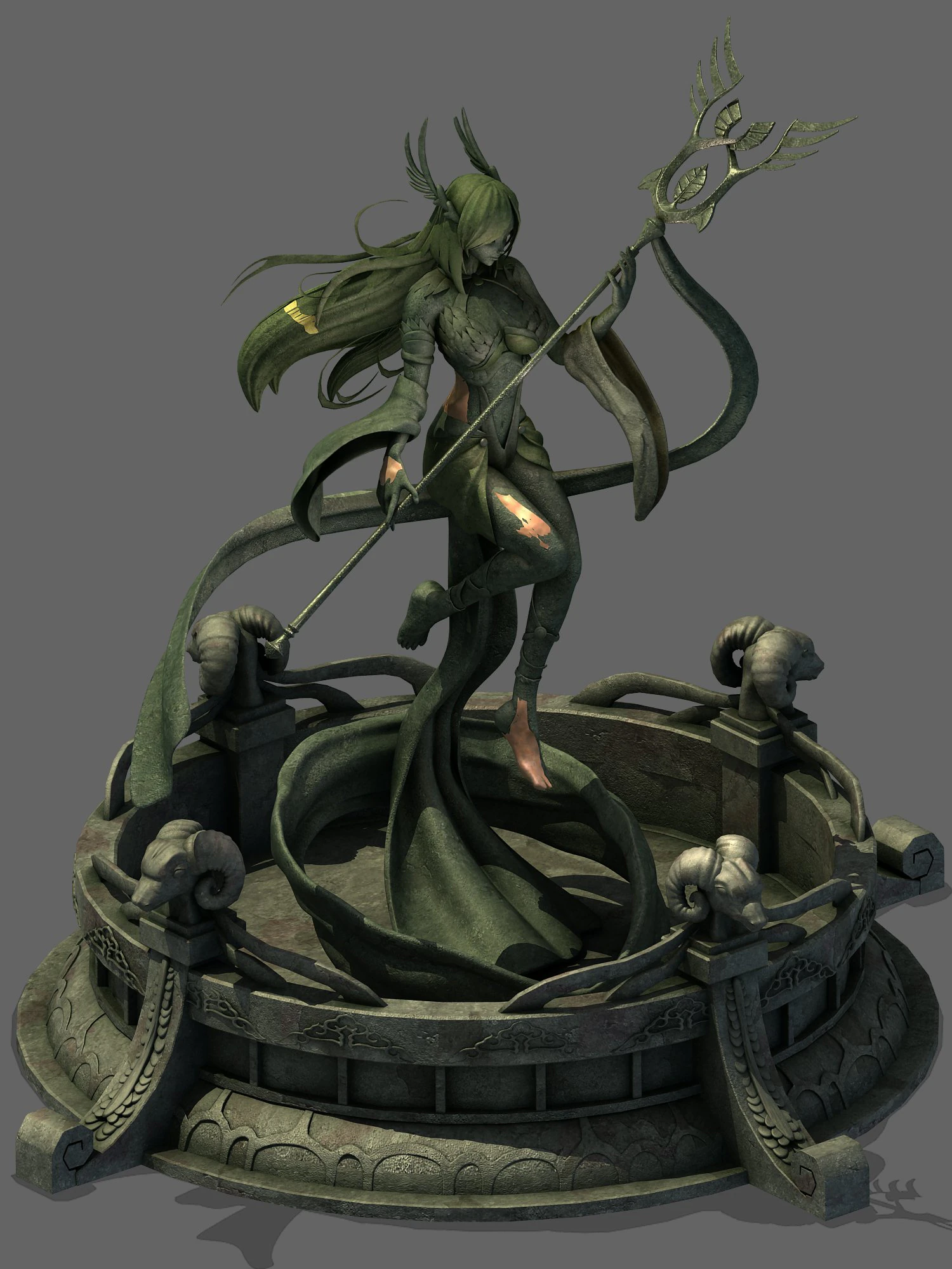 fairy town - young goddess curse 3D Model .c4d .max .obj .3ds .fbx .stl .blend 
