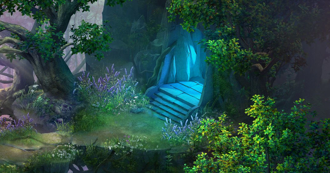 fairy town - mountain and portal 3D Model .c4d .max .obj .3ds .fbx .stl .blend 