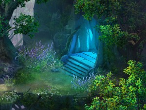 fairy town - mountain and portal 3D Model