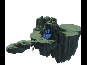 fairy town - mountain and portal Modèle 3D