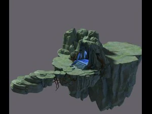 fairy town - mountain and portal 3D Model