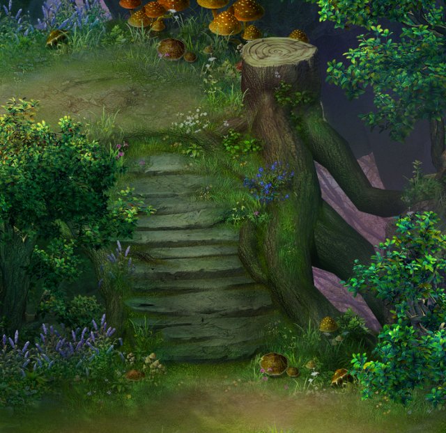 fairy town - tree bridge 3D Model .c4d .max .obj .3ds .fbx .stl .blend 