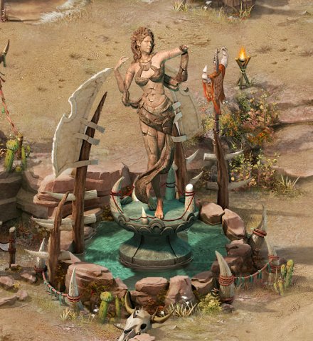 forgotten tribe - harvest goddess broken stone 3D 模型 .c4d .max .obj .3ds .fbx .stl .blend 