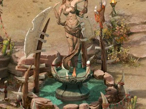 vergeten stam - oogstgodin gebroken steen 3D Model