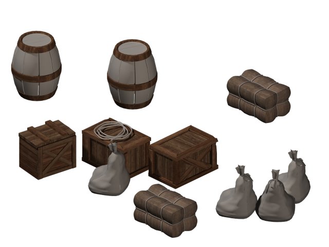 forgotten tribe - debris 3D 모델 .c4d .max .obj .3ds .fbx .stl .blend 