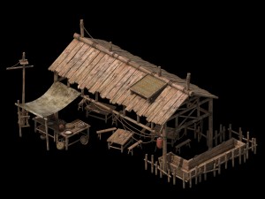inn - tea - snacks - shops 3D Model