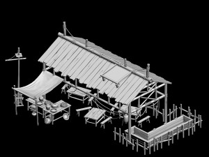 inn - tea - snacks - shops 3D Model