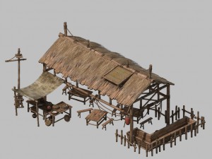 inn - tea - snacks - shops 3D Model