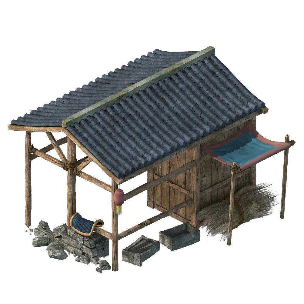 station building - stables 034 3D Model .c4d .max .obj .3ds .fbx .stl .blend
